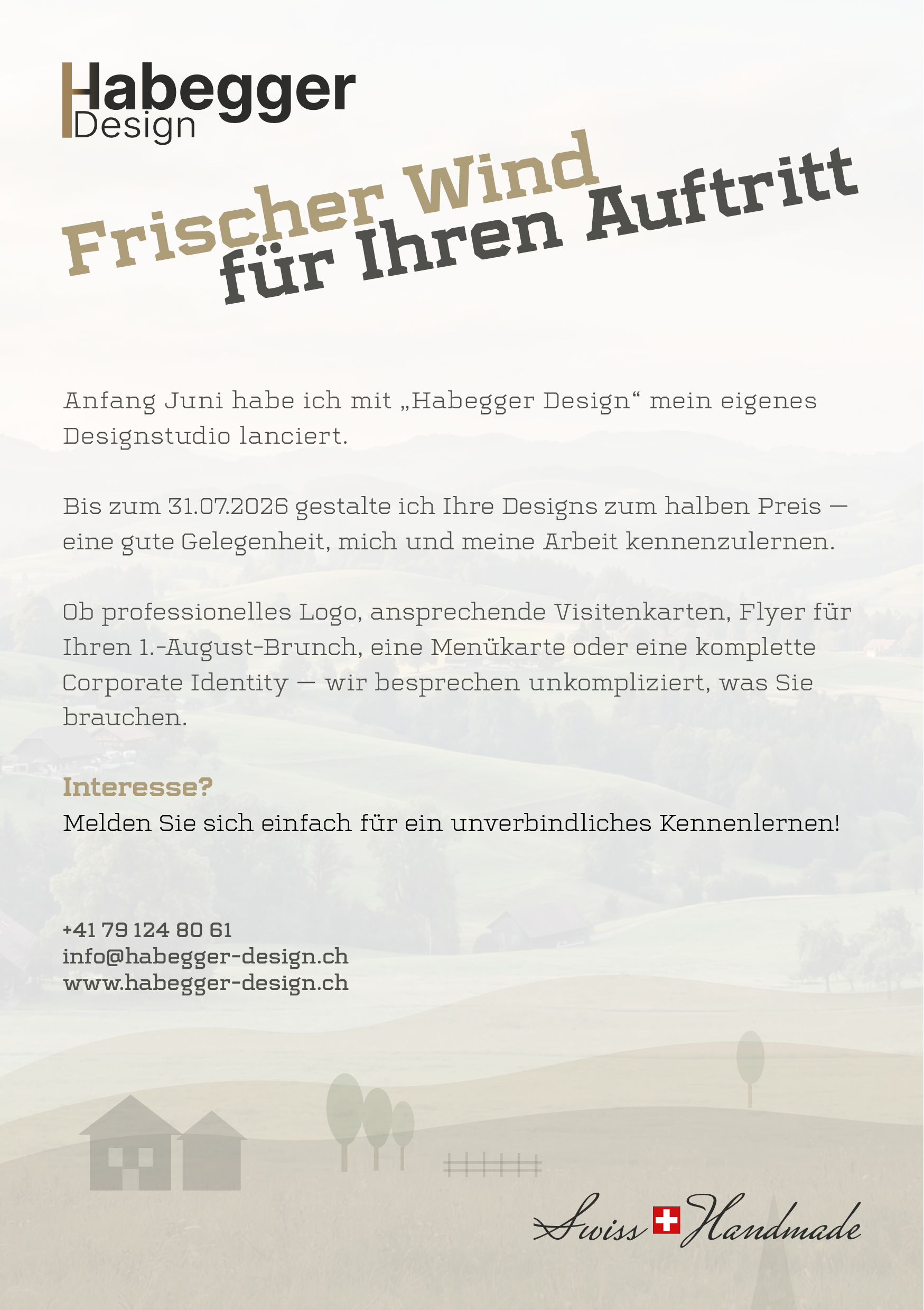 Frischer Wind für Ihren Auftritt – Aktion bis 31. Juli 2026 – Habegger Design