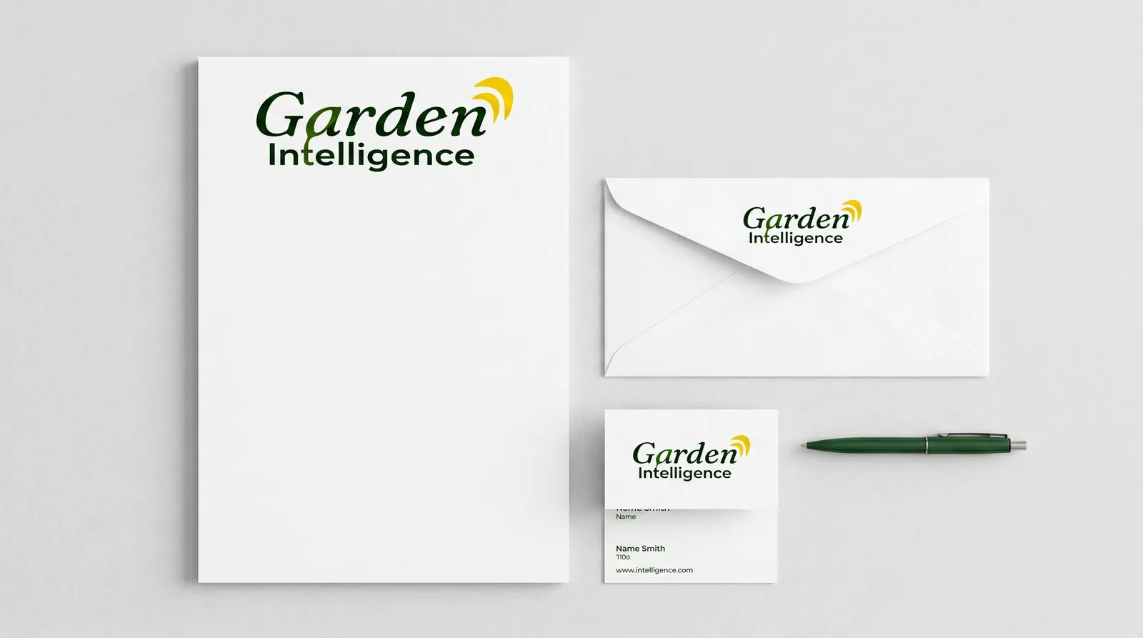Briefpapier, Couvert und Visitenkarte von Garden Intelligence